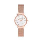 Michael Kors Pyper Rose Gold Mesh Bracelet White Dial Quartz Watch for Ladies - MK4588